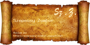 Szepessy Zombor névjegykártya